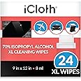 iCloth 70% Isopropyl Alcohol Cleaning Wipes – for Extra-Large Devices and Surfaces – Screen Cleaner for All Kinds of Large El