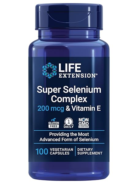 LIFE EXTENSION SUPER SELENIUM COMPLEX, 200 MCG – 3 FORMS OF SELENIUM, VITAMIN E – CELLULAR HEALTH & LONGEVITY SUPPORT – GLUTEN-FREE, NON-GMO, VEGETARIAN, 1 DAILY – 100 CAPSULES