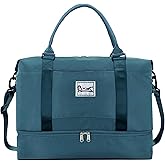 RIXINC Travel Duffle Bag Weekender Bags for Women with Shoes Compartment, Travel Duffel Tote Carry on Overnight Bag for Travel Business Trips, Sport Yoga Gym Bag with Wet Pocket (Peacock Blue)