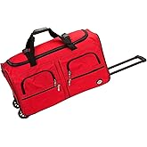 Rockland Rolling Duffel Bag, Red, 30"