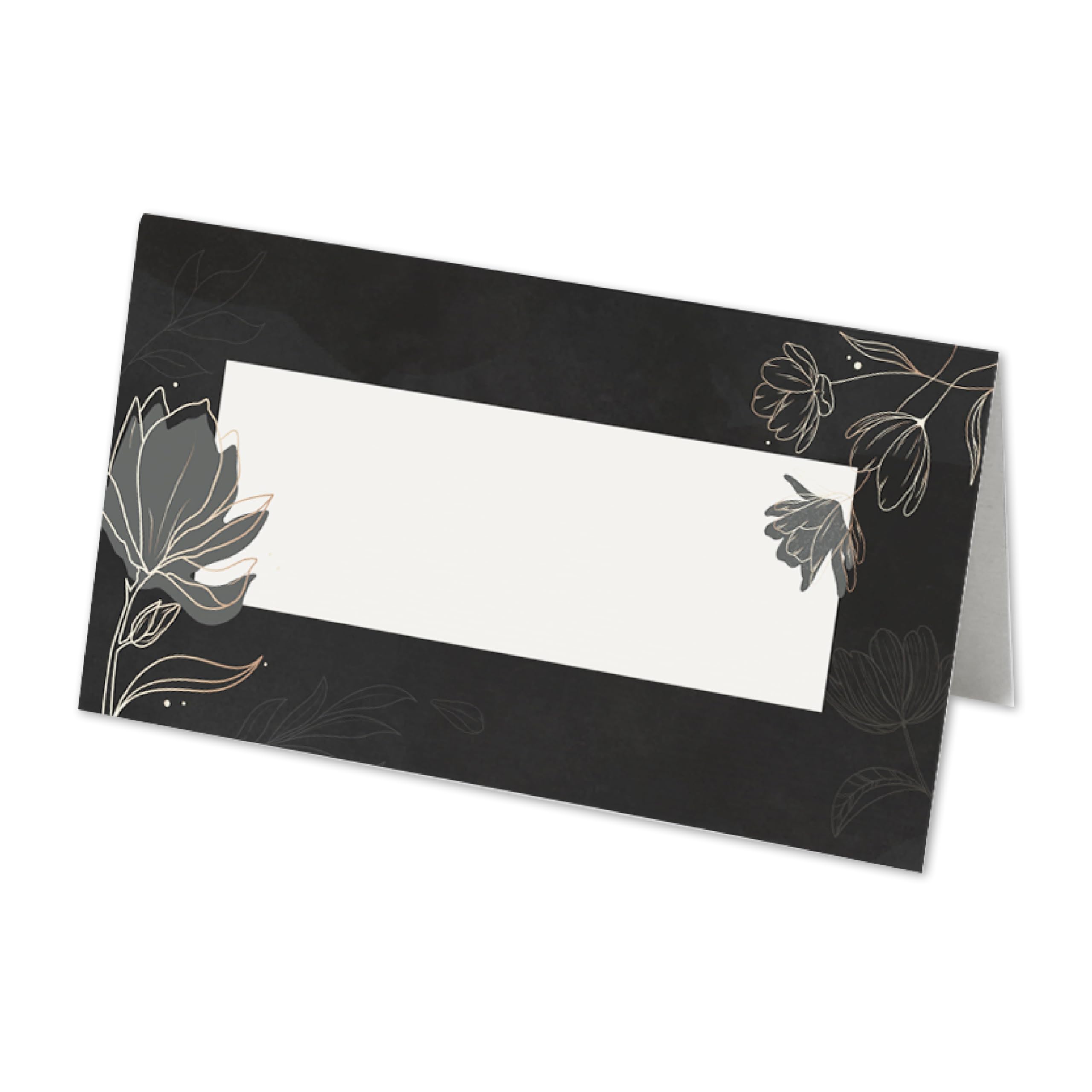 50 Black Wedding Name Place Cards - 8cm by 4cm Place Name Cards for Table Setting, Christmas, Parties, & Wedding Decoration (Pack of 50)