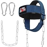 Fitness Neck Head Harness Trainer for Men and Women, Neck Exerciser with 29" Heavy Duty Steel Chain for Safely Lifting, Adjustable Neoprene Neck Exerciser for Weight Lifting, Home and Gym Use
