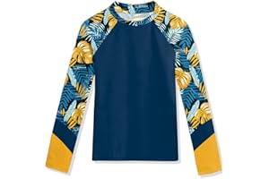 BesserBay Girl's UPF 50+ Quick-dry Tropical Long Sleeve Rash Guard Shirt 4-14 Years
