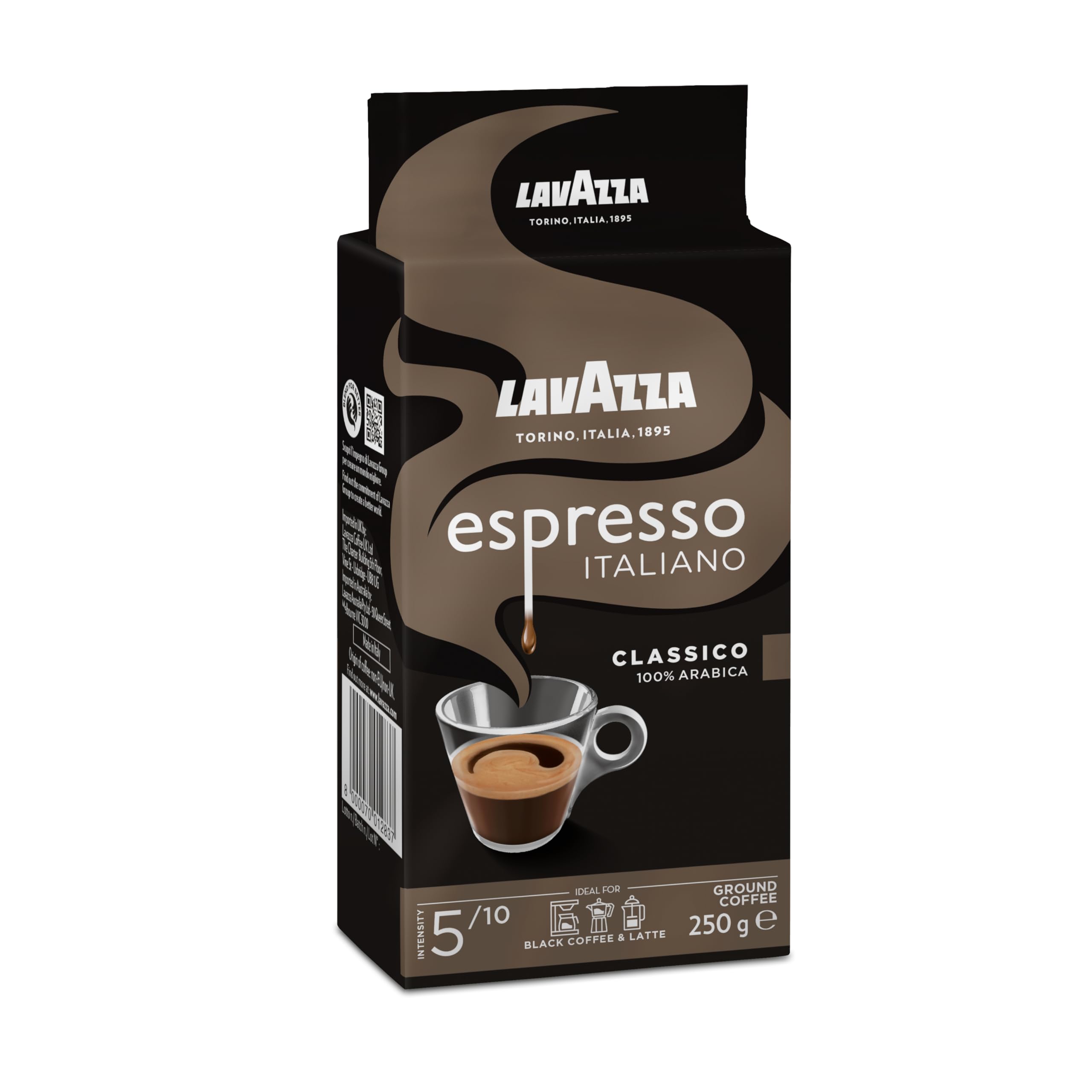 Lavazza, Espresso Italiano Classico, Gemahlener Kaffee, mit Blumigen und Fruchtigen Aromanoten, Ideal für Mokka-Kannen oder Filterkaffee, 100% Arabica, Intensität 5, Mittlere Röstung, 250 g Packung 3