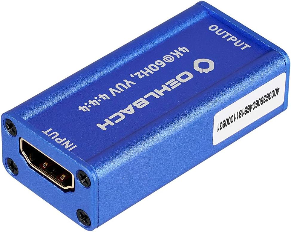 Oehlbach UltraHD Repeater (HDMI Signal Amplifier for UltraHD Signals HDR, Dolby Vision, 4K with 60Hz, HDCP 2.2) - Cobalt Blue - Image 5