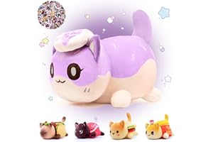 KOWSI® 61-PCS - 11-inches Donut Cat Plush + 60-Sticker - Meemaows Cute Food Cat Plush Collection - 100% Polyester Plushie Pillow Embroidered - Soft Stuffed Animal Collectible (Donut Cat)