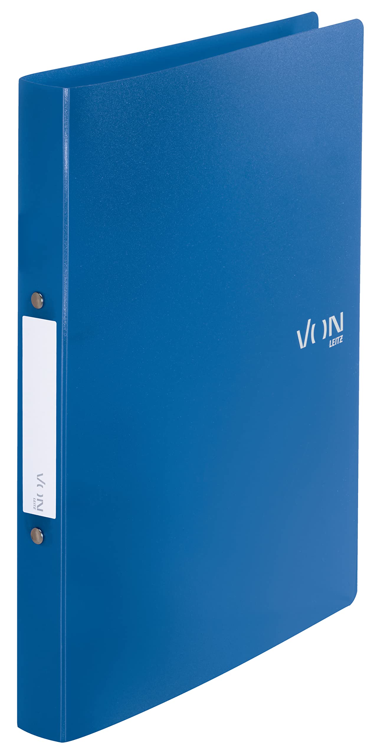 VON Leitz 42470035 Ring Binder A4 with 2 Rings Polypropylene Folder 30 mm Spine Width for 190 Sheets Ring Mechanism for School, Study and Household Pack of 5 Blue
