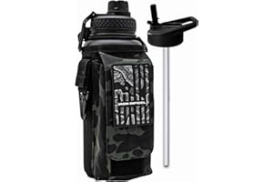 Iron Infidel The Original Battle Bottle - Half Gallon Insulated Water Bottle with Paracord Handle, Large 64 oz Stainless Steel Water Jug with Rugged, Removable Sleeve for Keys, Wallet & Phone