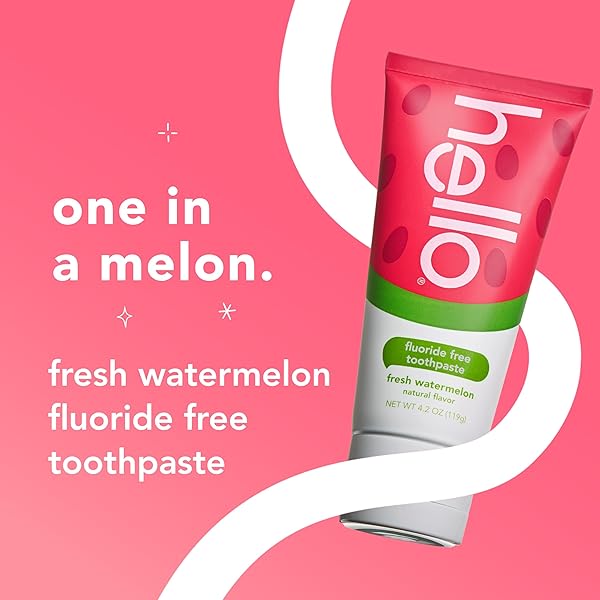 HELLO FRESH WATERMELON FLUORIDE FREE KIDS TOOTHPASTE, 4.2 OZ TUBE