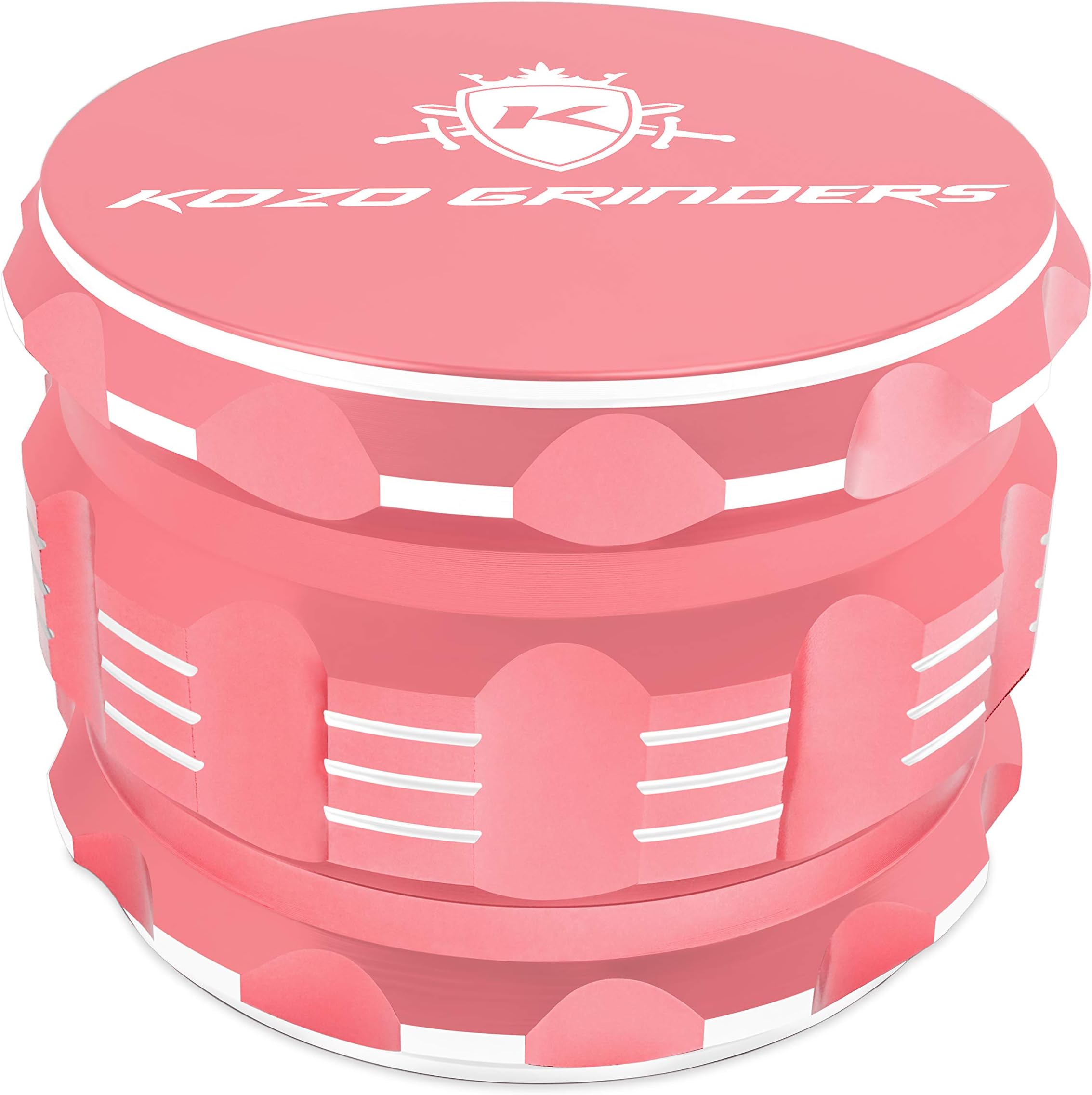 Kozo Best Herb Grinder [Upgraded Version]. Large 4 Piece, 2.5" Pink Aluminum