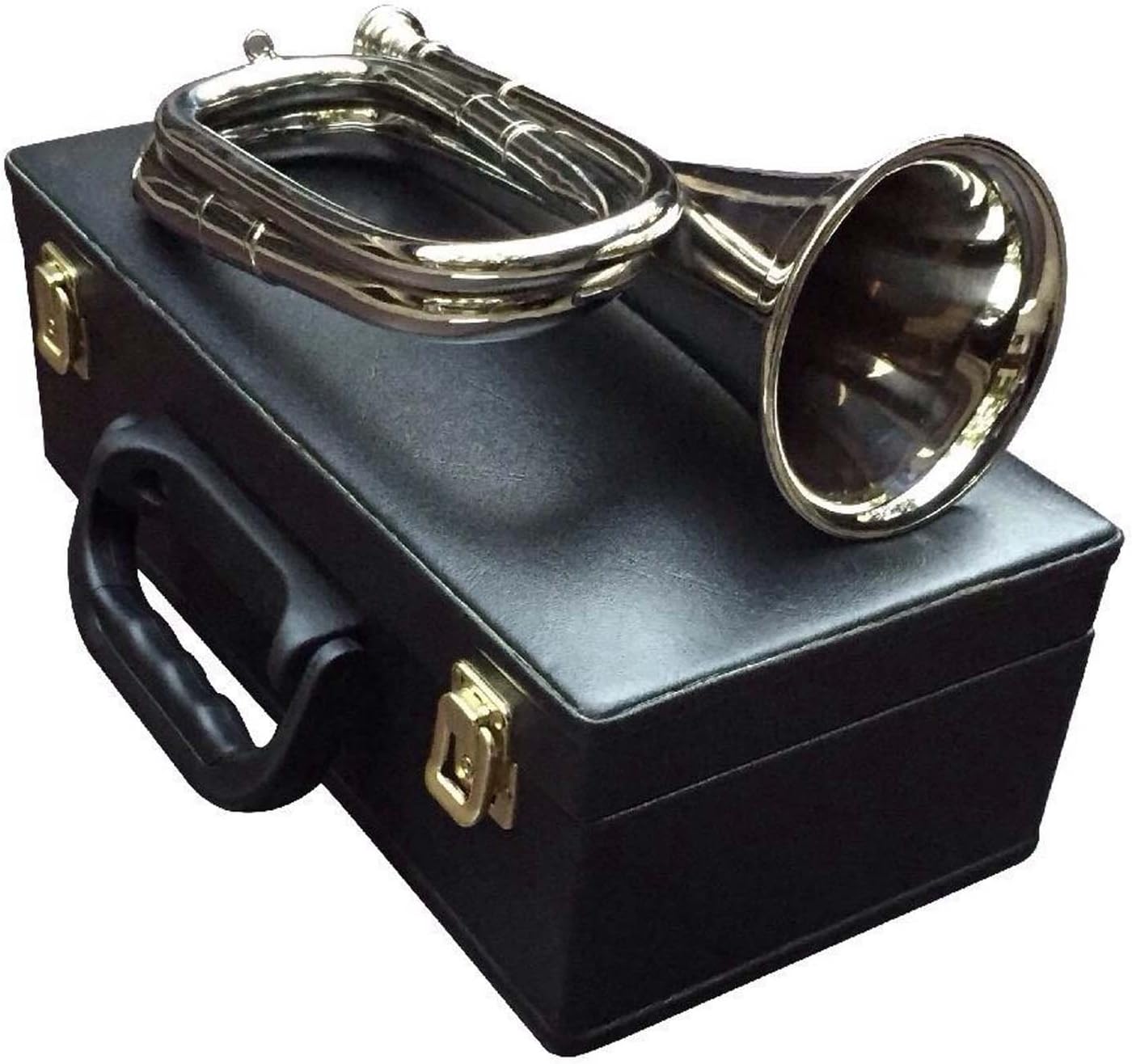 PROFESSIONAL TUNEABLE MILITARY BEAUTIFUL SILVER BUGLE WITH HARD CASE