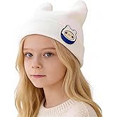 WOOCARE Beanie for Men Women,Unisex Cuffed White Beanies Embroidered Winter Beanies Hats,Adventure Cosplay Hat for Halloween Easter Costume Accessory