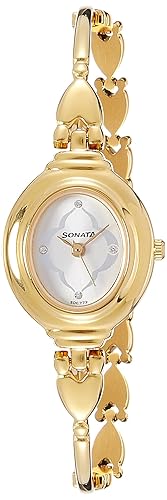 Sonata Analog Champagne Dial Women's Watch -NK8092YM03