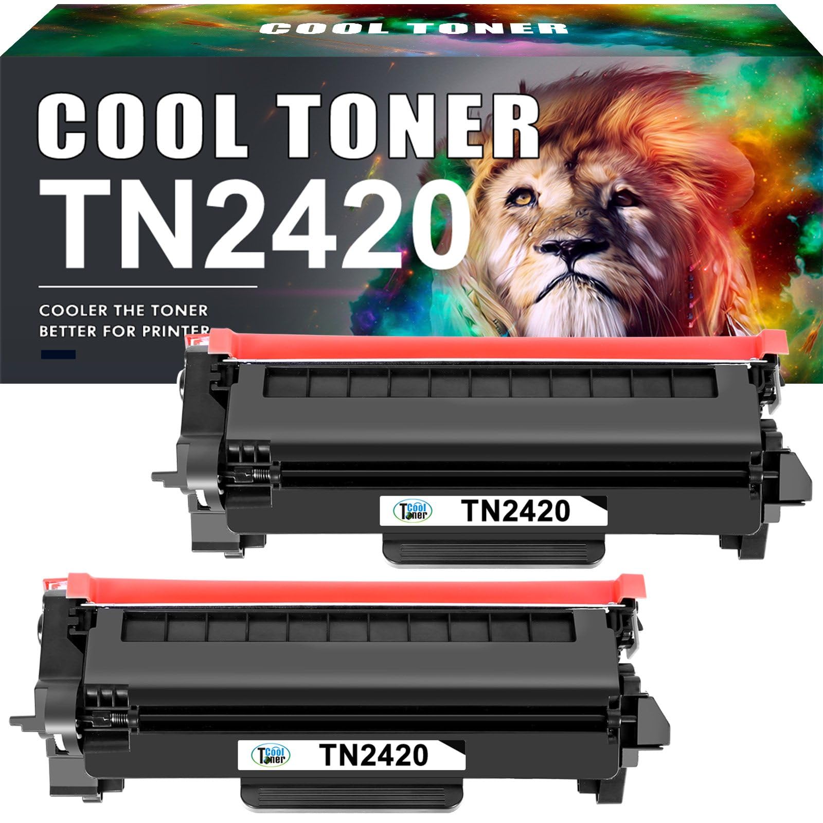 Cool Toner TN2420 Compatible Toner Cartridge Replacement for Brother TN2420 TN-2420 TN2410 TN-2410 MFC-L2710DW HL-L2350DW DCP-L2530DW MFC-L2710DN MFC-L2750DW HL-L2375DW HL-L2310D Ink (Black, 2-Pack)