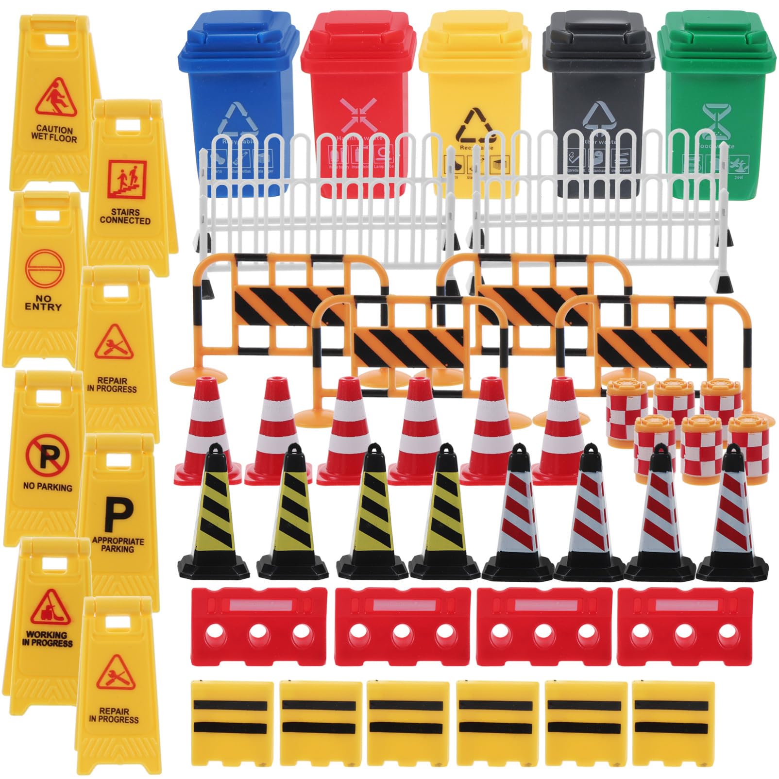 Abaodam Road Sign Toys for Boys and Girls Traffic Barrier Toys Mini Barricades Sign Models Educational Playthings