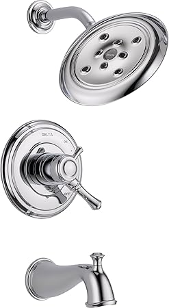 Delta Cassidy Chrome Dual Control Temp Volume Tub Shower Faucet