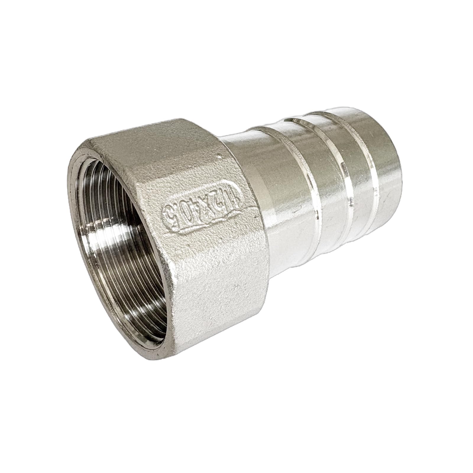 Photo 1 of LOZOME 1-1/2"(40.5mm) Barbed Hose x 1-1/2" NPT Female Barbed Hose Fittings 304 Stainless Steel Home Brew Fitting