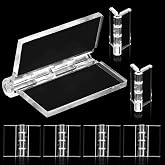 Rierdge Plastic Hinges, Clear, 1.47 x 1.27 Inch, 20 Pcs | Transparent Acrylic, Mini Hardware, For Box Handicrafts