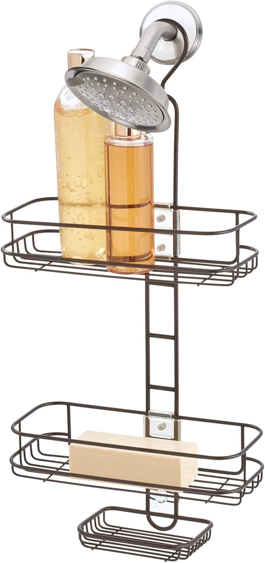 iDesign Linea Adjustable Shower Shelf, Metal Hanging Shower Caddy