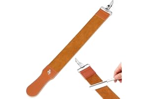 CYSFETENA Razor Strop, 50.2x5.2cm Razor Sharpener Double Sided Leather Strop for Knife Sharpening Straight Folding Knife Shave with Hanging Hook Sharpener Strop Sharpening Kit