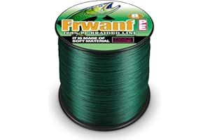 FRWANF 8 Strand Braided Fishing Line - Colorfast - Zero Stretch - High Strength - Abrasion Resistant Braided Line - Thousands of Choices in 9 Colors - Professional Performance in Salt or Fresh Water