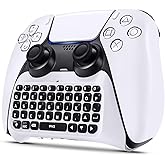 Wireless Keyboard for PS5/PS5 Pro Controller,Bluetooth 3.0 Mini Chatpad | Message Game Keyboard Keypad Built-in Speaker with 3.5mm Audio Jack for Messaging and Gaming