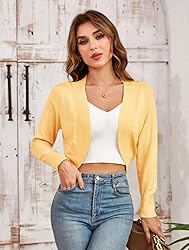 GRACE KARIN Women'S Shrugs Long Sleeve Knitted