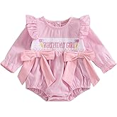 Xiaodriceee Newborn Baby Girl Half First Birthday Outfit Smocked Bubble Romper Fly Sleeve Bodysuit Cake Smash Outfit