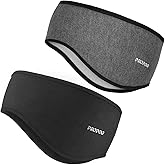 PROPOG Ear Warmer Headbands for Women Men, 2 Pack Winter Headband Fleece Ear Muffs Warm Ear Covers Head Bands for Cold Weather Cycling Running Ski