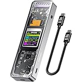DOCKCASE Explorer Edition M.2 NVMe SSD Enclosure,Support 10s PLP Prevents Write Data Loss,USB 3.2 Gen 2 Type-C (10 Gbps), fits NVMe PCIe,Size 2230/2242/2260/2280,Support M-Key B+M Key UASP