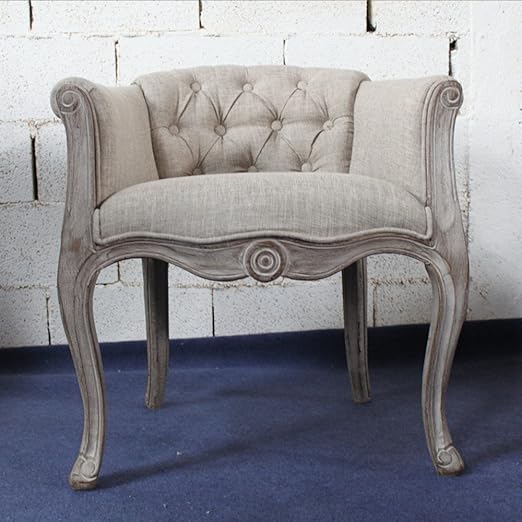 Nórdico Vintage Asiento Acolchado Suave Madera de Goma,Silla Cómodo