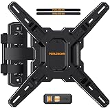 Perlegear Full Motion TV Mount for Most 26–65 inch Flat or Curved TVs up to 82 lbs, Wall Mount TV Bracket with Articulating Arms, Tool-Free Tilt, Swivel, Extension, Max VESA 400x400mm, PGMF3
