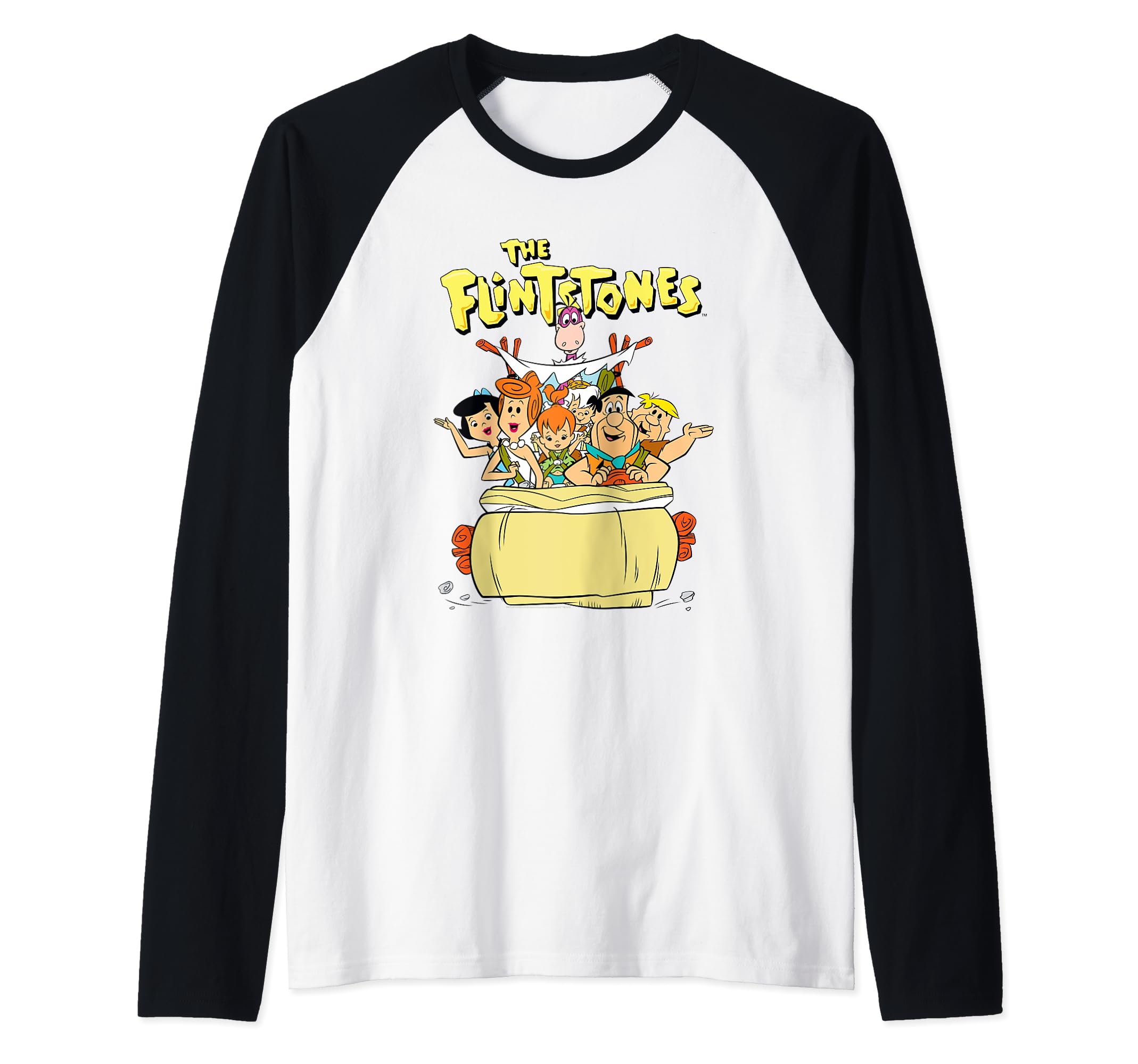 The Flintstones The Ride Raglan Baseball Tee