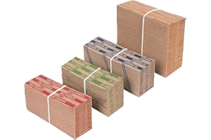 SUMERFNT Coin Wrappers Assorted 500 Flat Coin Roll Wrappers Including 200 Quarter Wrappers and 100 Each of Penny, Nickel, Dime Wrappers
