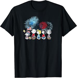 Peanuts Patriotic Parade and Fireworks T-Shirt Tee for Men Women
