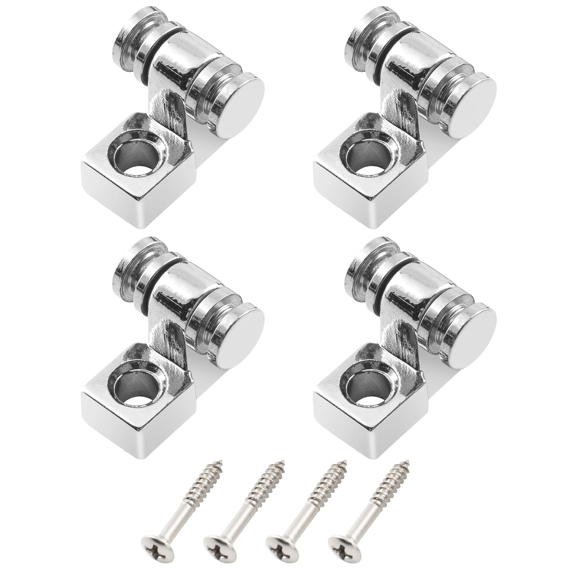 Musiclily Guitar Roller String Trees Guides String Retainers for Strat Tele Style Electric Guitar, Chrome(4 Pieces)