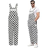 Giftdigger Men Overalls Mardi Gras Overalls USA Overall Checkered Overall Men Women Fun Game Bibs Coveralls Pants Jumpsuits
