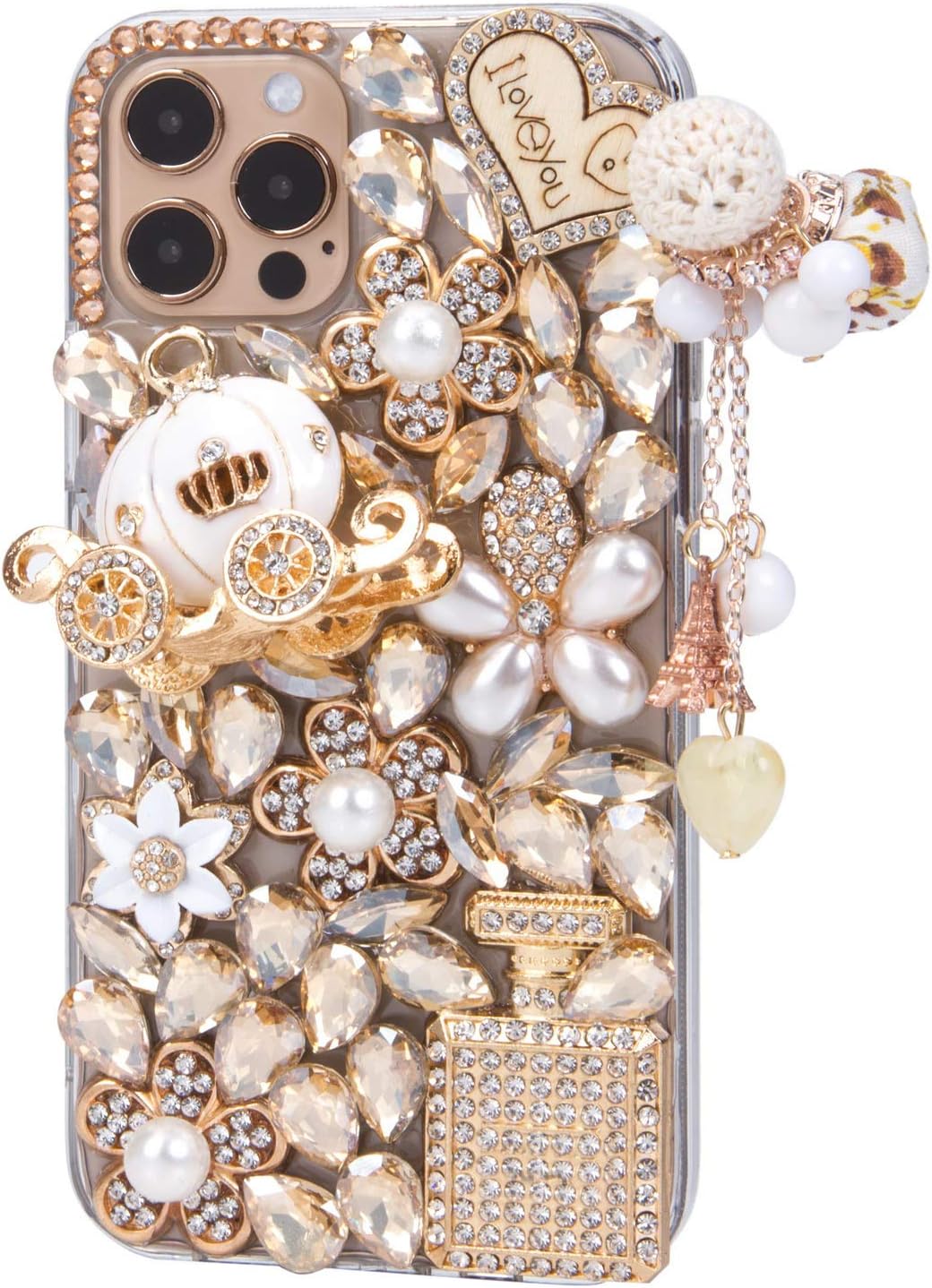 iFiLOVE for iPhone 12 Pro Max Bling Case, Girls Women 3D