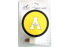 OXBAY Officially Licensed Appalachian State Nite Light - 3 1/2 inch Mountaineers Ornament for Kids Room, Dorm, or Office - Perfect App State Grad Gift and Team Gear Black and Gold