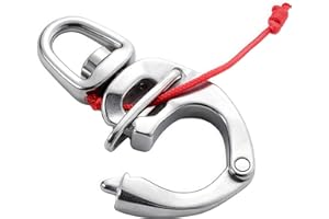 QIANJIEER 316 Stainless Steel Quick Release Shackle - Paraglider Snap Shackle for Sailing, Parachuting, Gliding, Marine Use, Length 94mm-3.7 inch.