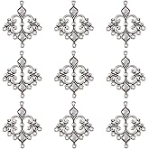 Pandahall 10pcs Antique Silver Tibetan Style Flower Chandelier Components Alloy Links Connector Charm for Jewelry Making Necklace Dangle Earrings 36x30mm, Hole: 1.5mm