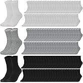 Usavemo 100 Pairs Crew Socks Bulk Pack Sports Athletic Socks Soft Breathable Socks for Men Women
