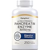 Piping Rock Pancreatin Digestive Enzymes | 250 Caplets | Ultra Strength | Non-GMO, Gluten Free Supplement