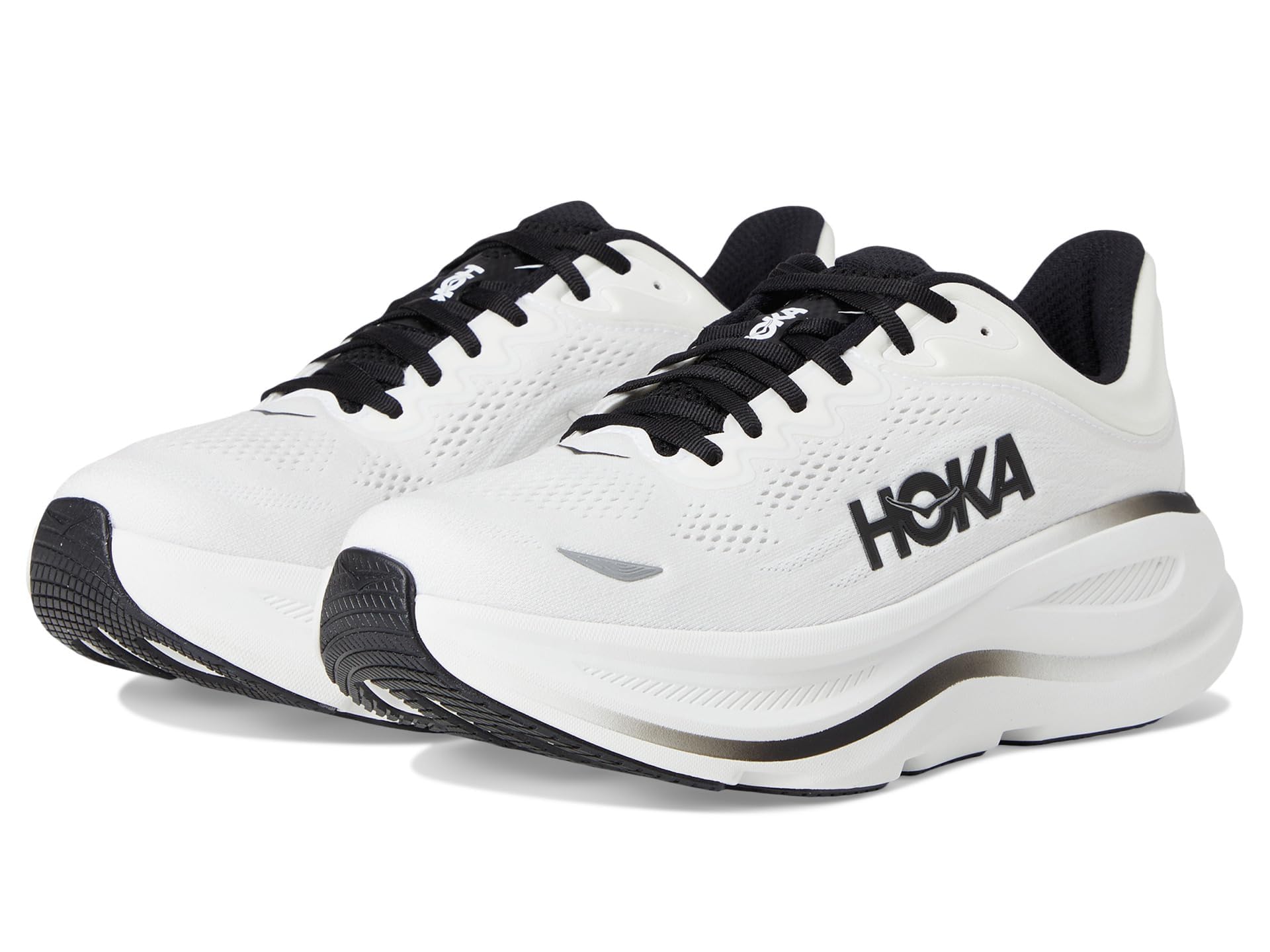 Hoka Men's Bondi 9 Sneaker, White/Black, 9.5