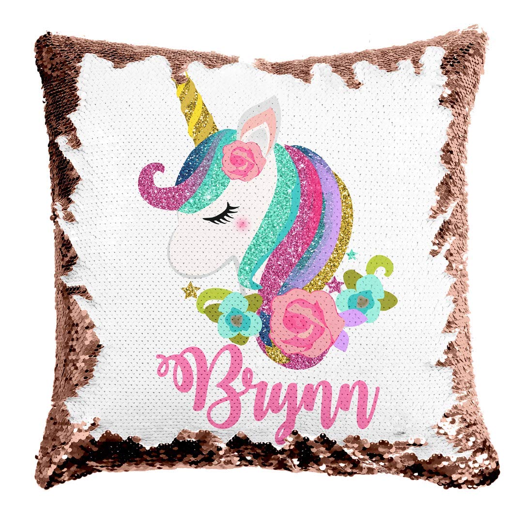 sequin unicorn pillow