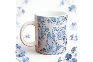 Floral Penis Cup | Floral Penis Mug with Flower Print, Funny Heat-Resistant Ceramic Coffee Mug with Handle – White Minimalist