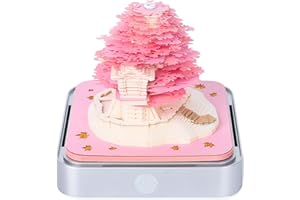 DOUUP 3D Memo Pads Paper Desk Calendar, 2024 Calendar Sakura Tree Creative 3D Notepad Artopad Carving Gift Desktop Decoration, Artist Desk Calendar (Sakura Tree-Pink)