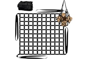 Cargo Lifting Net 3.94'x3.94', Polyester Webbing Cargo Net with 4 Lifting Loops, 10cm Mesh, 2.5cm Webbing, Load Capacity up t