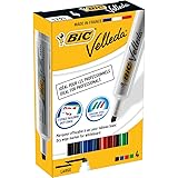 Bic - 875789 - Velleda - 4 Feutres - Effa&ccedil;able &agrave; Sec - Couleurs Assorties
