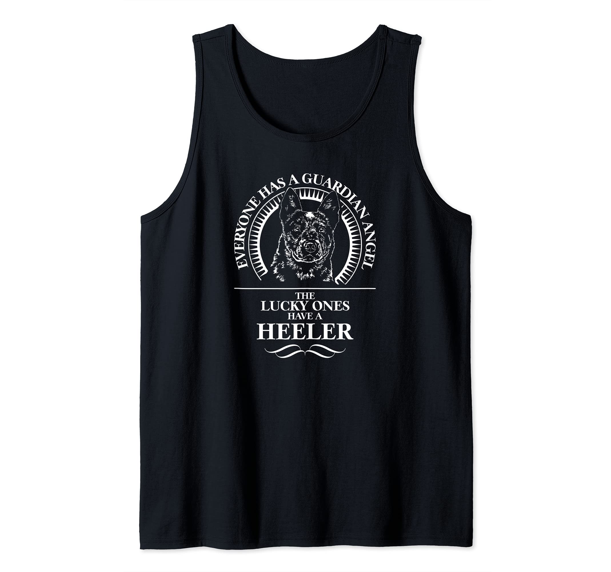 Proud Blue Heeler Guardian Angel dog mom dog saying Tank Top
